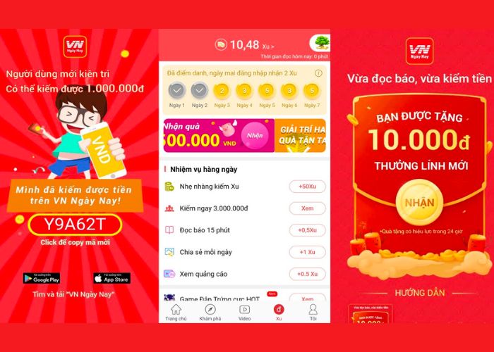 VN Ngày Nay – App kiếm tiền iOS bằng cách đọc báo